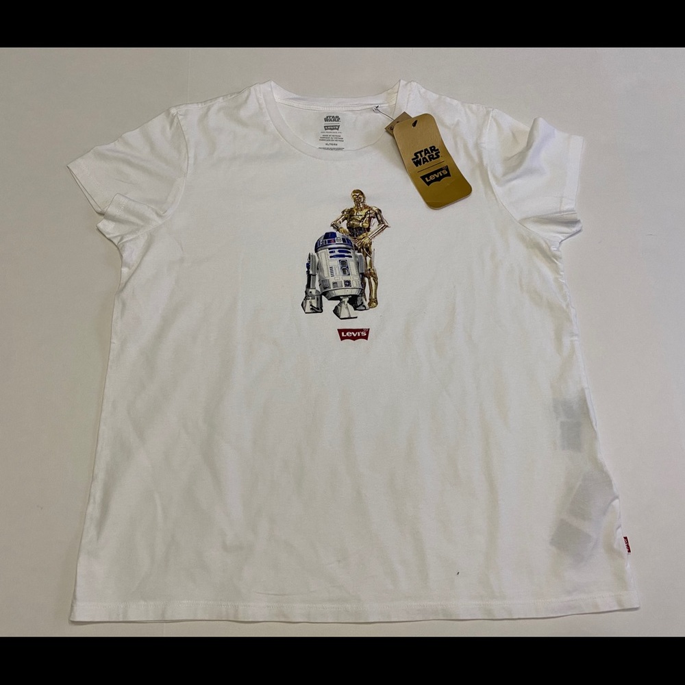 Levi’s R2-D2 and C-3PO White Tee NWT